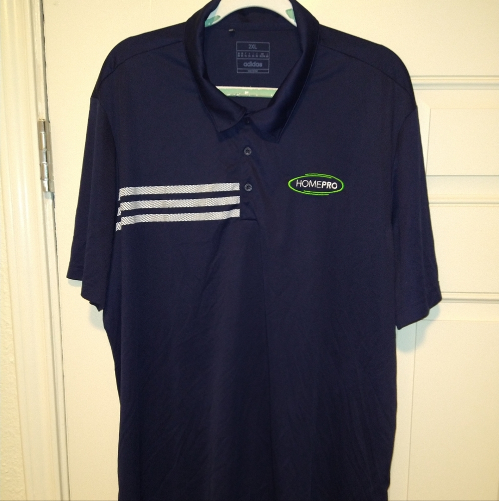 Adidas Short Sleeve Polo Shirt Men's sz 2XL Home Pro Logo.